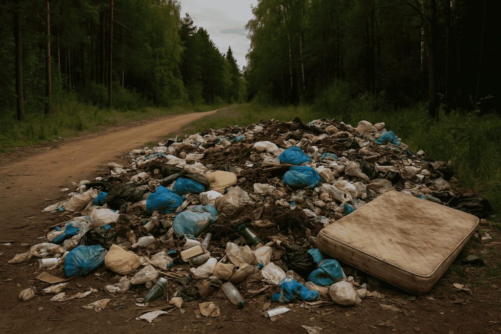 Экологический вред от несанкционированных свалок в окрестностях Петербурга