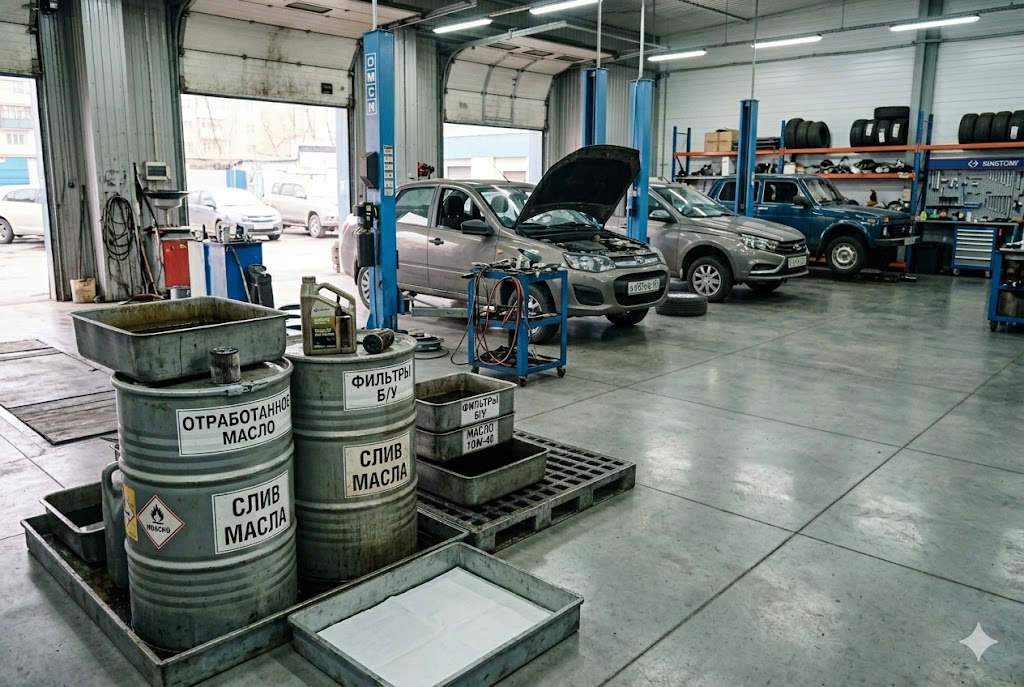 Утилизация в автосервисах: как правильно избавляться от отработанных масел, фильтров и ветоши без риска проверок