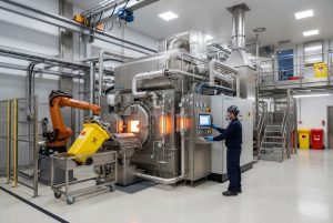 Специалист проводит безопасную утилизацию биологических отходов в соответствии с санитарными требованиями